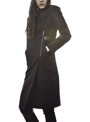 Urban Classics PEACHED LONG - ladies asymmetric coat -...